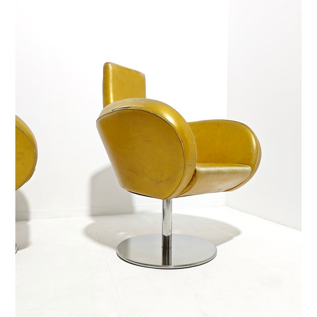 Swivel Armchairs with Chromed Legs, 1980s, Set of 2 For Sale - Image 11 of 18
