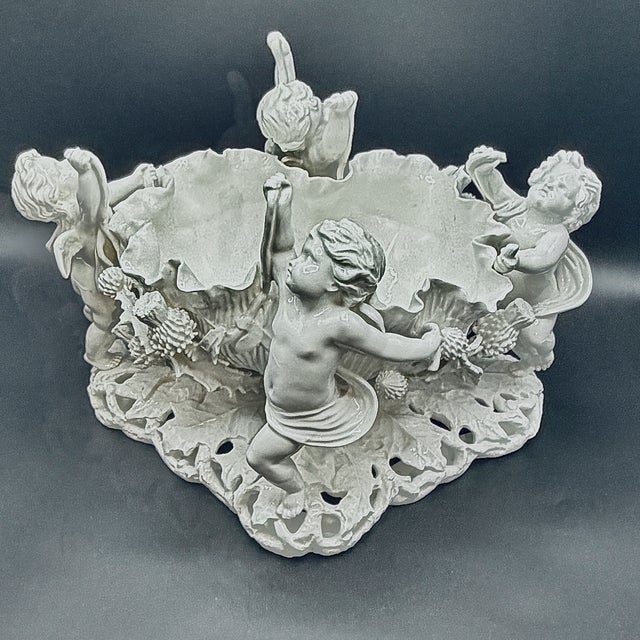 Large Antique Blanc De Chine Porcelain Cherub Centrepiece Bowl from T. Goode & Co. London, 1900 For Sale - Image 9 of 18