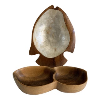 Set of Two Vintage Wood Bowls For Sale