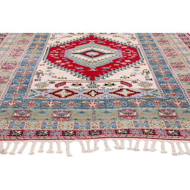Berber Tribes of Morocco Vintage Rabat Moroccan Rug, 04'11 X 06'07 For Sale - Image 4 of 10