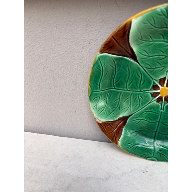 Joseph Holdcroft 19th Century Majolica Water Lily Plate Joseph Holcroft For Sale - Image 4 of 5