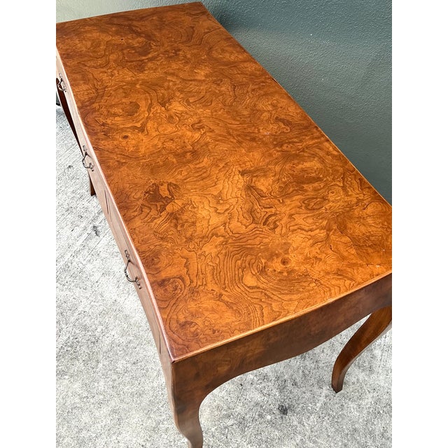 Vintage Italian Burl Wood Writing Desk For Sale - Image 10 of 12