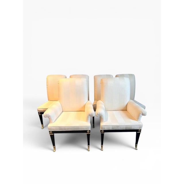 Metal 1985 Mastercraft Neoclassical Style Dining Chairs - Set of 6 For Sale - Image 7 of 14