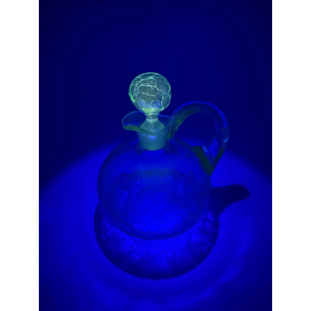 Glass Carafe with Crackle Glass Look For Sale - Image 10 of 16