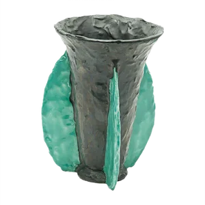 French Blue and Black Ceramic Vase by Jérôme Massier for Vallauris, 1950s