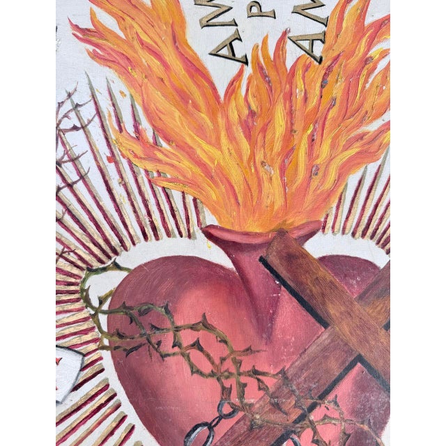 Large Sacred Heart Church Coat of Arms, 1960s For Sale - Image 9 of 18