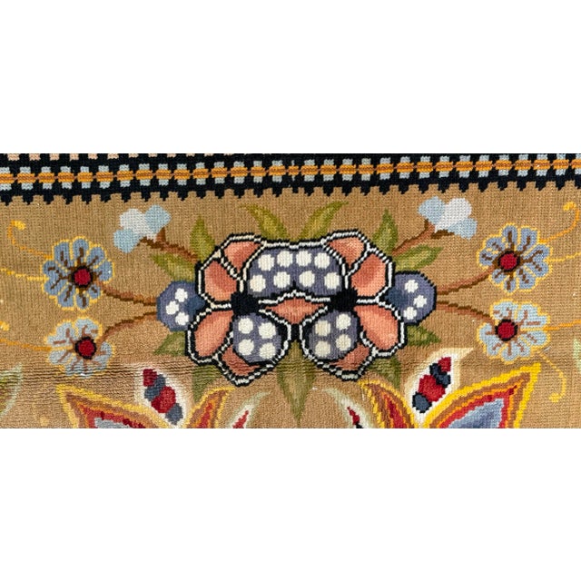 Large Antique Hand-Knotted Art Nouveau Floral Oriental Rug, 11’9” × 8’6”, Circa 1920–1950 For Sale - Image 9 of 11