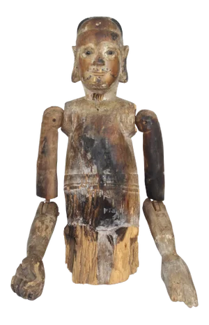 18th Century Century Pacific Rim Carved Wooden Figure Sculpture