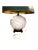 Chinese Vintage Coy Fish Relief Lamp With Green Shade For Sale - Image 3 of 10