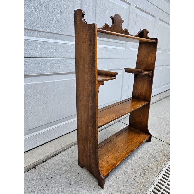 1970s Chippendale Wooden Floor or Wall Mount Etagere For Sale - Image 5 of 13