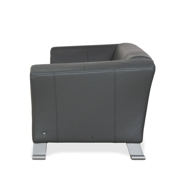 Leather 322 Three-Seater Sofa in Grey Green from Rolf Benz For Sale - Image 14 of 15