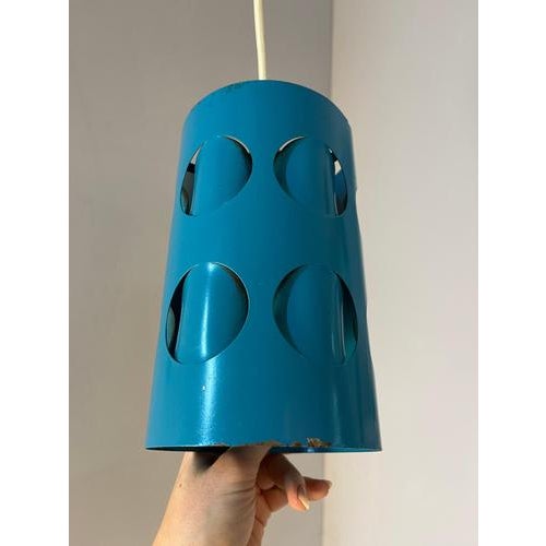 Blue Hanging Lamp in Turquoise Metal from Raak Amsterdam For Sale - Image 8 of 11