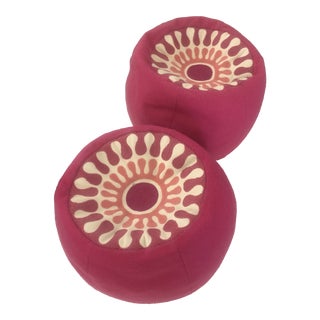 Jonathan Adler Happy Chic Pouf Ottomans - a Pair For Sale