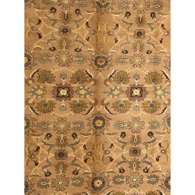 Wool pile genuine hand made very fine vegetable dye Zeigler rug -