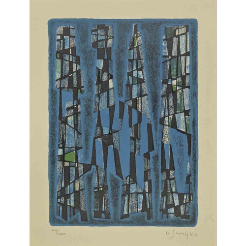 Gustave Singier, Untitled Lithograph 44/200, 1960s, Lithograph For Sale
