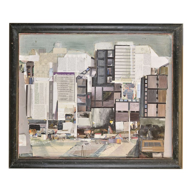 Imants Vecozols, City, 2017, Mixed Media on Cardboard For Sale