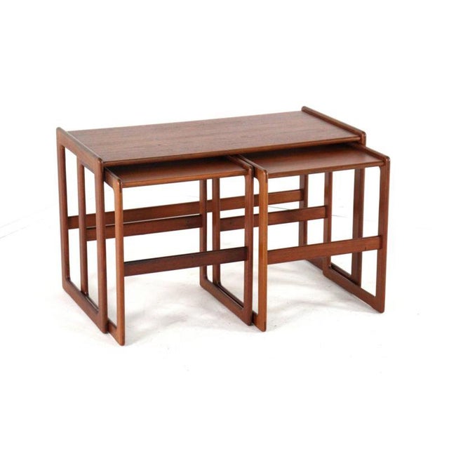 Vintage Nesting Tables by Arne Hovmand Olsen for Mogens Kold, 1960s, Set of 3 For Sale - Image 9 of 14