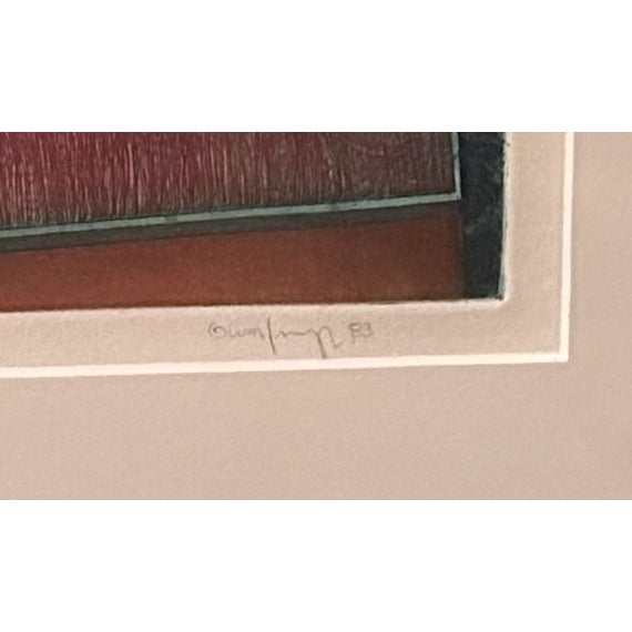 A beautifully framed signed and numbered mixed media/intaglio work titled Departure by artist Walter “Rusty” Crump, dated...