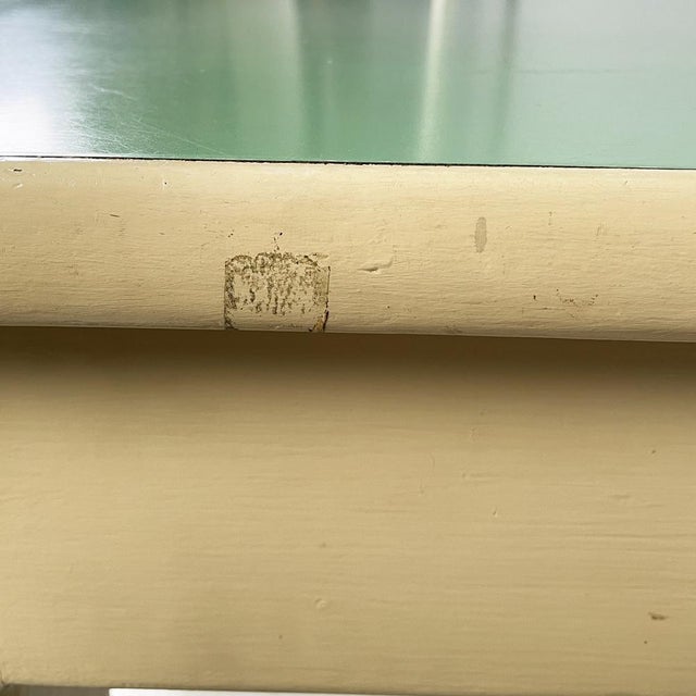 Mid-Century Modern Italian Dining Table in White and Aqua Green Wood, 1940s For Sale - Image 16 of 18