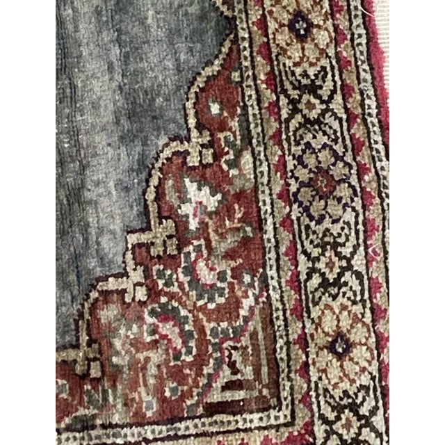 1960s Small Vintage Turkish Kayseri Silk & Cotton Rug For Sale - Image 5 of 16