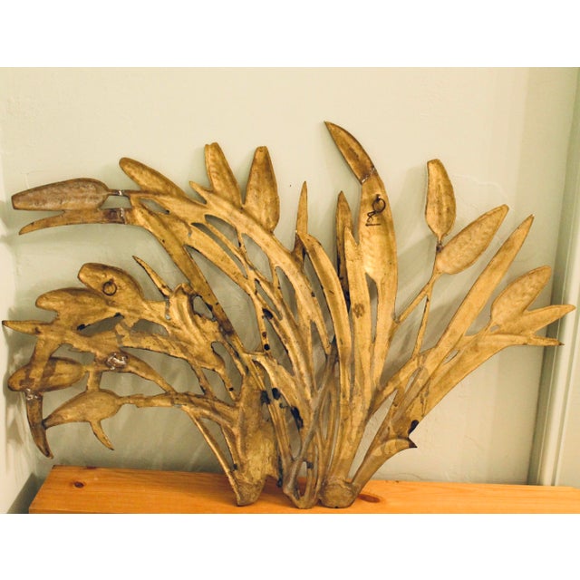 Large Cast Brass Wheat Motif Wall Ornament For Sale - Image 11 of 11