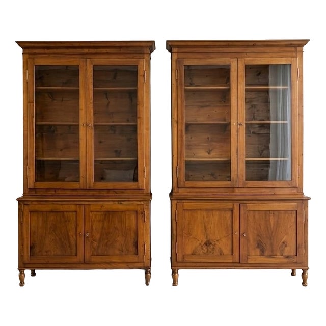 Walnut Bookcases, 1840s, Set of 2 For Sale