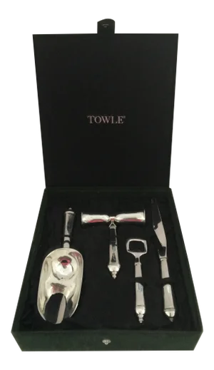 Vintage 1980’s Towle Silverplate Barware Utensils 4 Piece New in Box