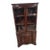 Vintage Mahogany Curio Cabinet With Glass Doors & Serpentine Base For Sale