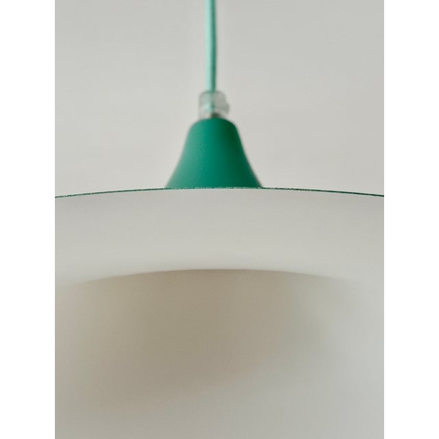 Teal Turquoise Semi-Pendant by Claus Bonderup & Torsten Thorup for Lyfa, Denmark, 1968 For Sale - Image 8 of 18