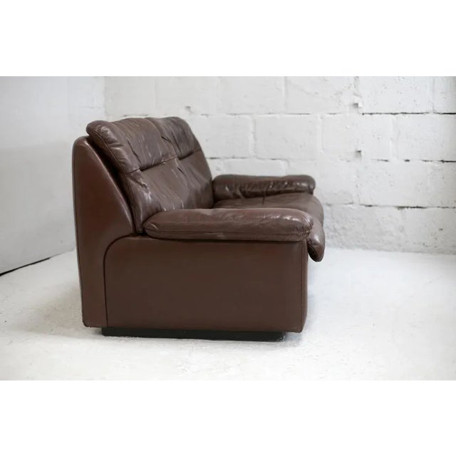 Chocolate Leather Sofa from De Sede, Switzerland, 1970s For Sale - Image 9 of 18