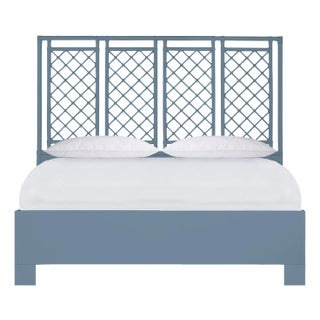 X & Diamond Standard Bed King, Regatta Blue For Sale