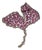 Art Deco Style Tutti Frutti Ruby & Diamond Ginkgo Leaf Brooch Pendant in Sterling Silver For Sale