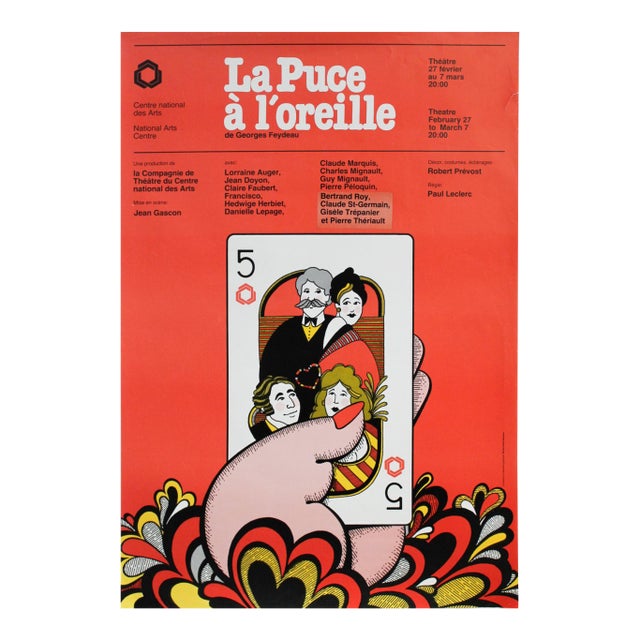 1981 Canadian Theatre Poster, La Puce À l'Oreille - Richard Saint-Germain For Sale