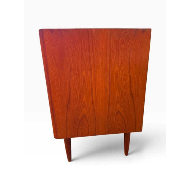 Danish Teak Four-Drawer Dresser | Arne Vodder | Sculpted Pulls & Finished Back | C. 1960s, Attributed For Sale - Image 12 of 13