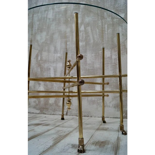 Mid-Century Modern Brass Claw Feet Coffee Table, 1970s For Sale - Image 3 of 14