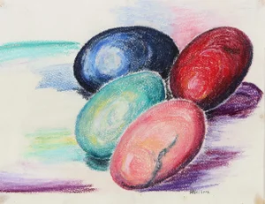 Easter Eggs, Winthrop Neilson Pastel on Paper
