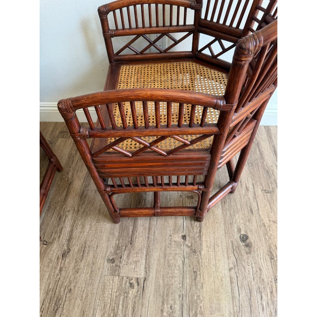 1970s Brighton Pavilion Style Bamboo Rattan Cane Settee & 2 Armchairs – 3 Piece Set For Sale - Image 11 of 11