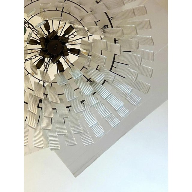 Early 21st Century Clear Strips Listelli Murano Glass Burnish Flush Mount by Simoeng for Simoeng For Sale - Image 5 of 6