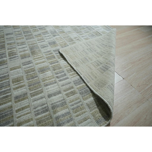 2020s 6x9 Freya Timeless Ivory Geometric Modern Hand Knotted Wool Carpet Rug For Sale - Image 5 of 10