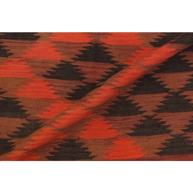 Textile 1980s Vintage Kilim Red Orange Hand-Woven Area Rug For Sale - Image 7 of 13