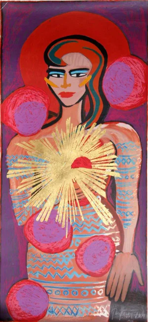 Standing Woman With Red Hair by Elvira Bach
