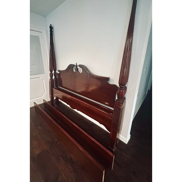 King Size Mahogany Chippendale Limited Edition 'Cochran' Four Poster Rice Bed For Sale - Image 12 of 12