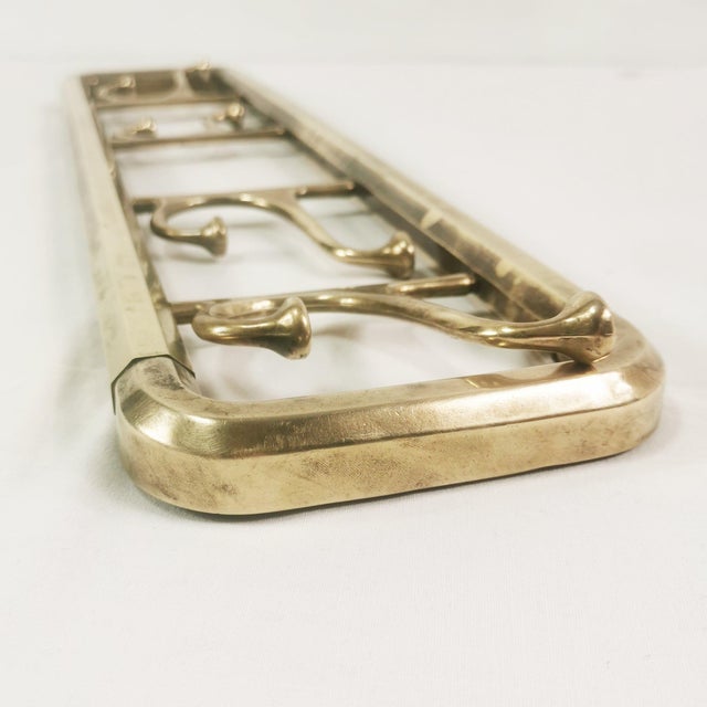 Art Deco Brass Wall Hanger, Austria, 1940s For Sale - Image 4 of 14