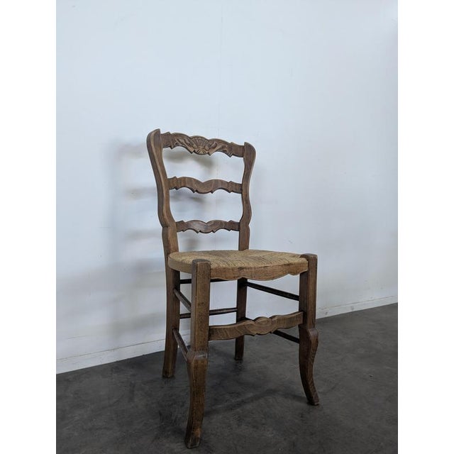 Louis XV Style Straw-Seated Chairs, Set of 4 For Sale - Image 4 of 9
