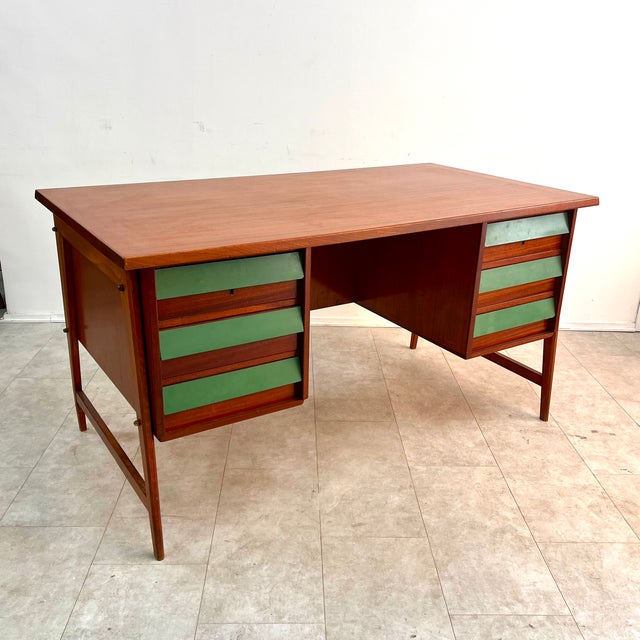 Mahogany Desk and 6 Drawers, 1950s For Sale - Image 6 of 6