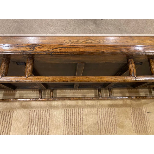 Vintage Chinese Daybed, Elmwood Latice Rails in Ming Style C. 1940 For Sale - Image 11 of 11