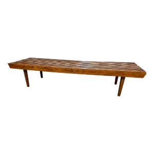 Midcentury Slat Bench