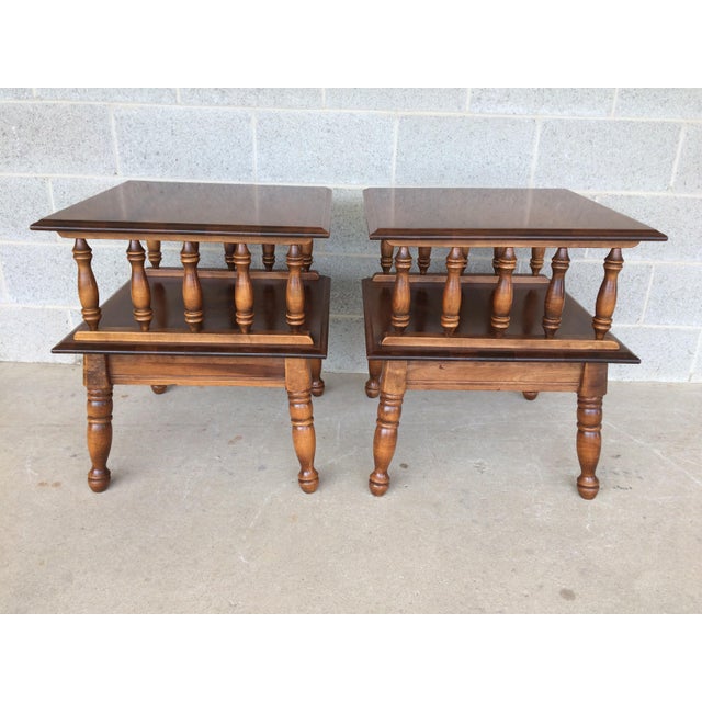 Moosehead Furniture Tier Maple End Tables A Pair Chairish