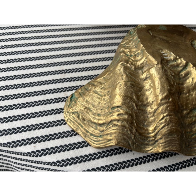 Vintage Palm Beach Style Solid Brass Clam Shell Catchall Bowl For Sale - Image 14 of 18