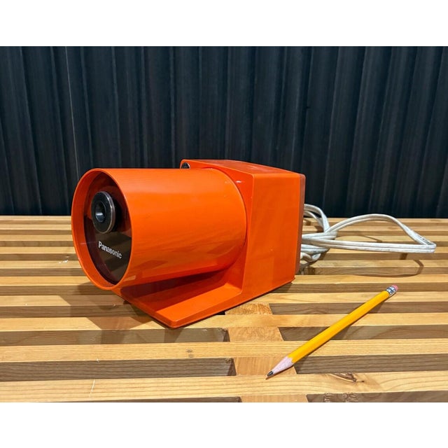 Vintage Orange Panasonic Pencil Sharpener – Retro Desk Accessory, Mid-Century Office Decor, Collectible School Supply...